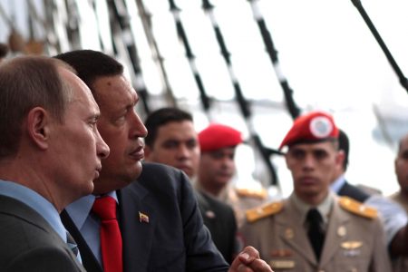 W. Putin i Hu. Chavez. Fot. Globovision / Flickr-CC