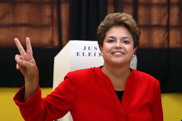 Niewiele zabrakło, aby Dilma Rousseff zwyciężyła w pierwszej turze (Źródło: Daylife/JEFFERSON BERNARDES/AFP/Getty Images)