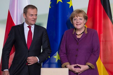 Donald Tusk i Angela Merkel (Fot. Maciej Śmiarowski/KPRM/Flickr)